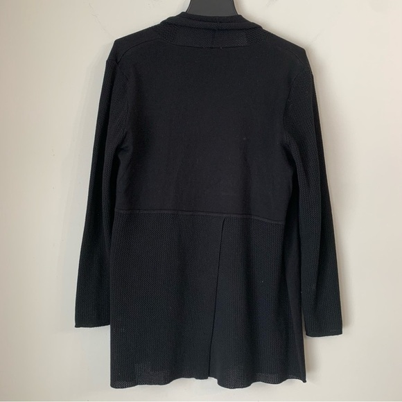 VILA Milano Black Cotton Open Front Cardigan Size Large - Picture 4 of 11